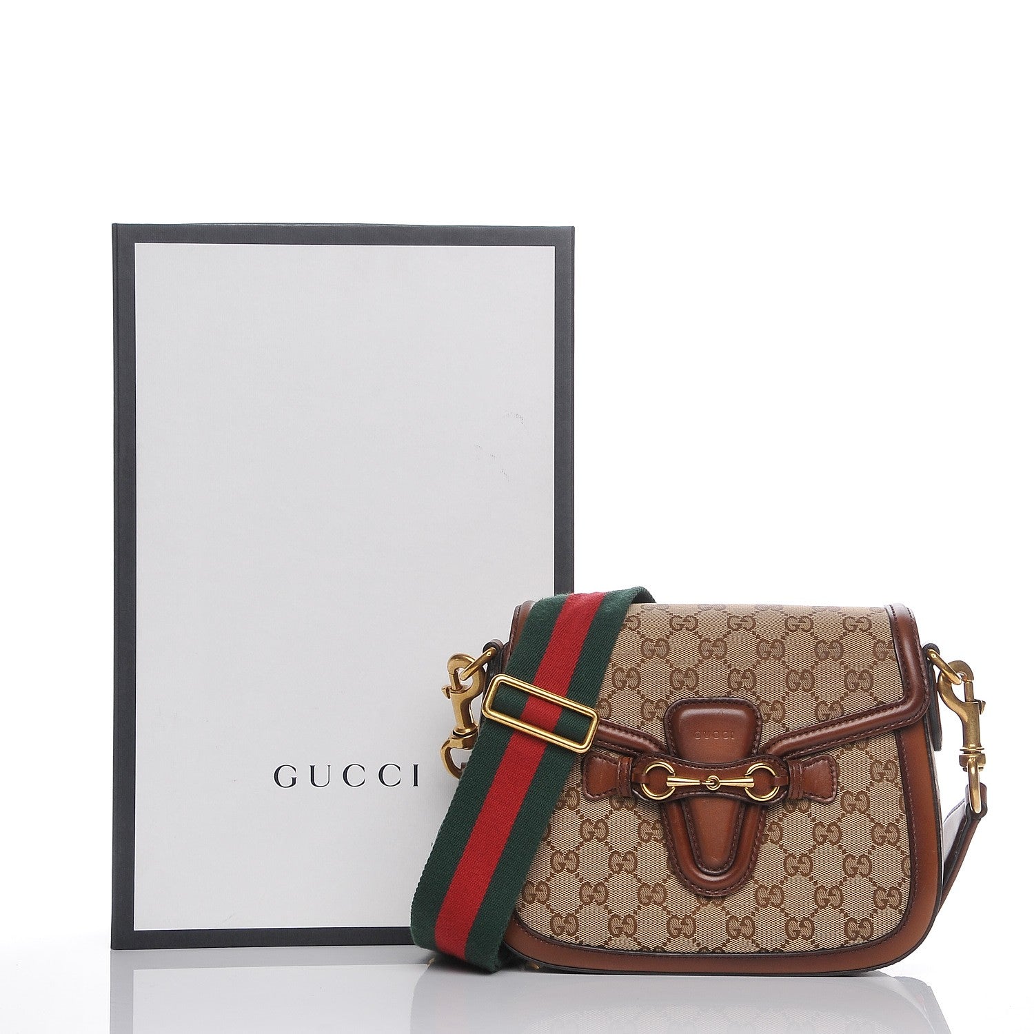 Gucci Monogram Medium Lady Web Shoulder Bag Beige Cuir 9 of 9