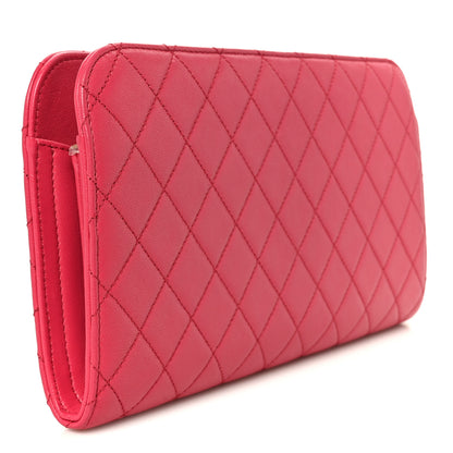 Chanel Lambskin Quilted Coco Midnight Clutch Dark Pink 3 of 9