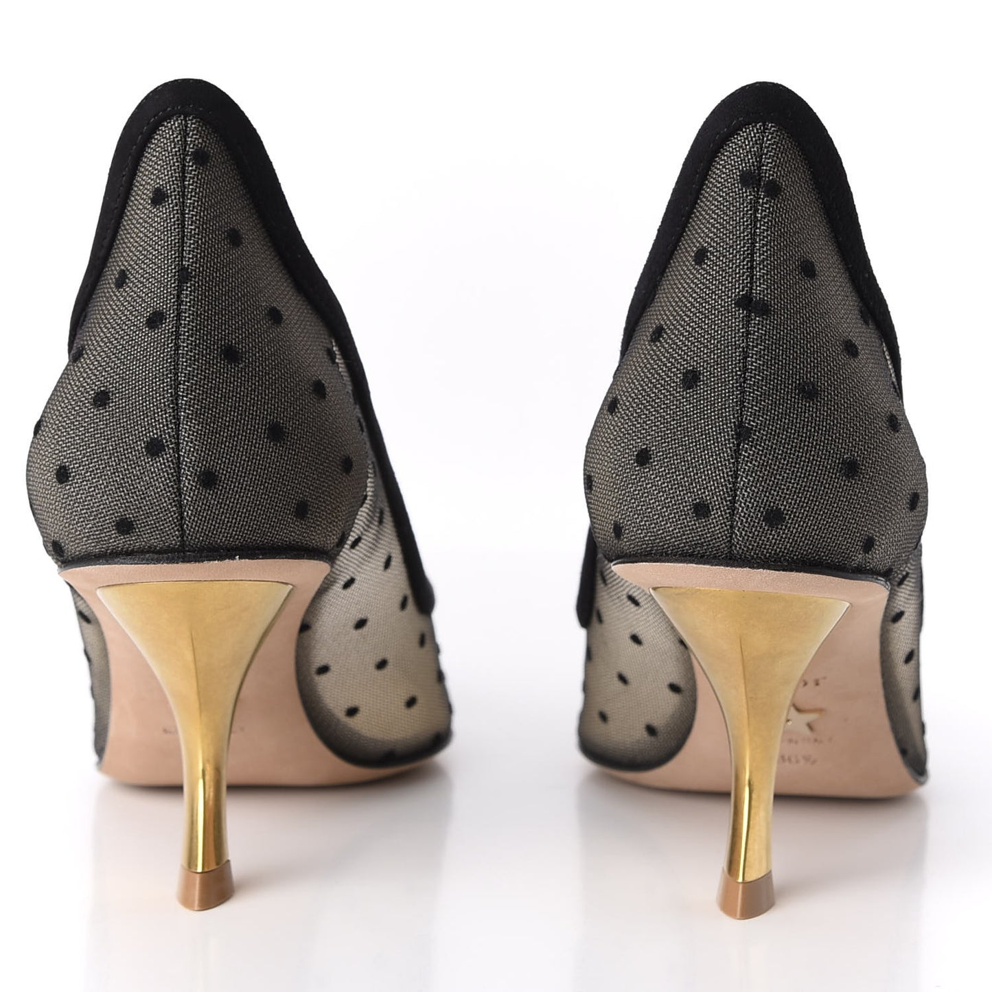 Suede Mesh Plumetis D-Sculpture Pumps 36.5 Black