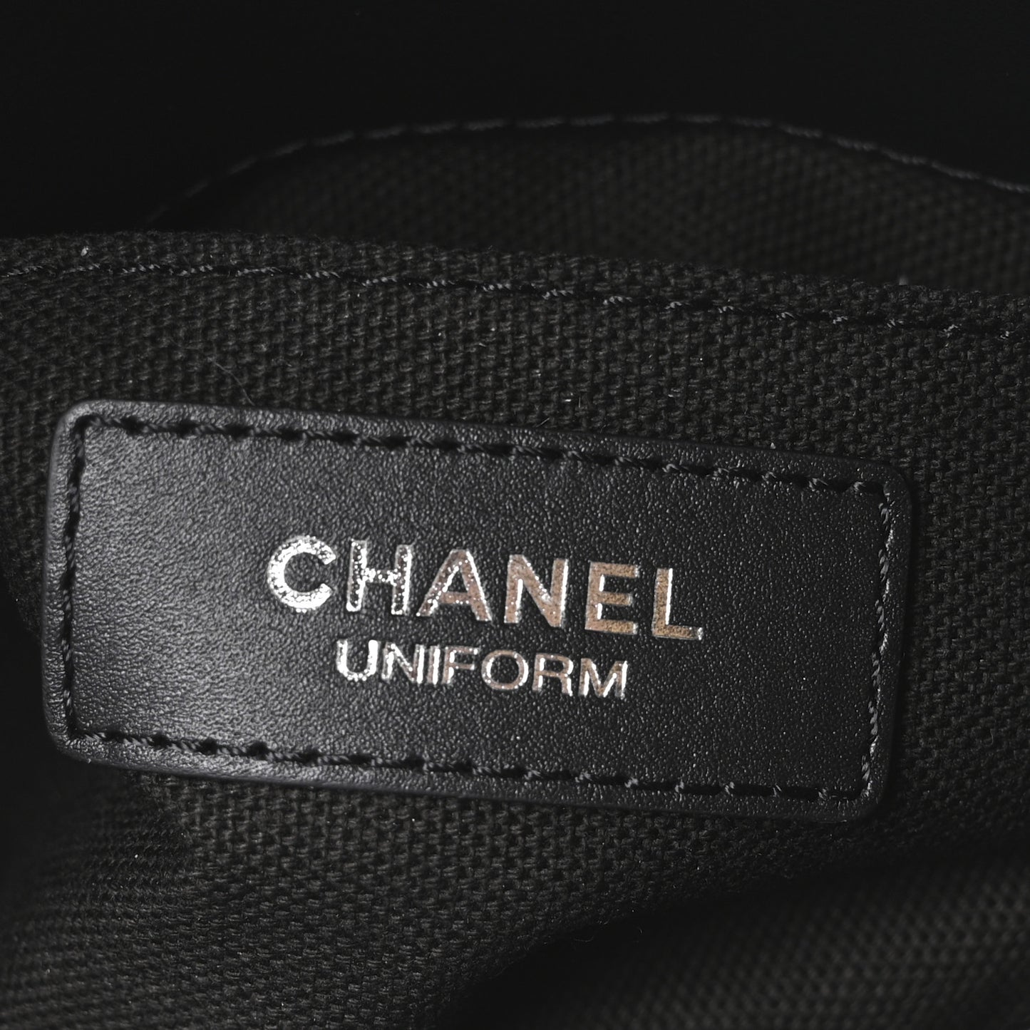 Calfskin Quilted CC Uniform Flap Belt Bag Black