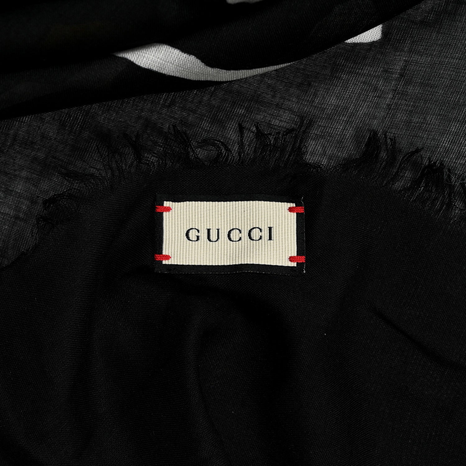Gucci Modal Silk Coco Capitan Logo Square Scarf Black 4 of 4
