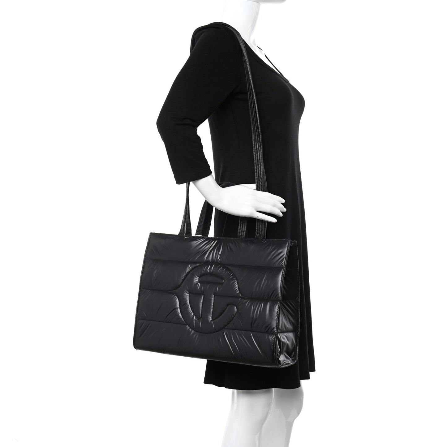 x MOOSE KNUCKLES Nylon Quilted Medium Shopping Bag Black