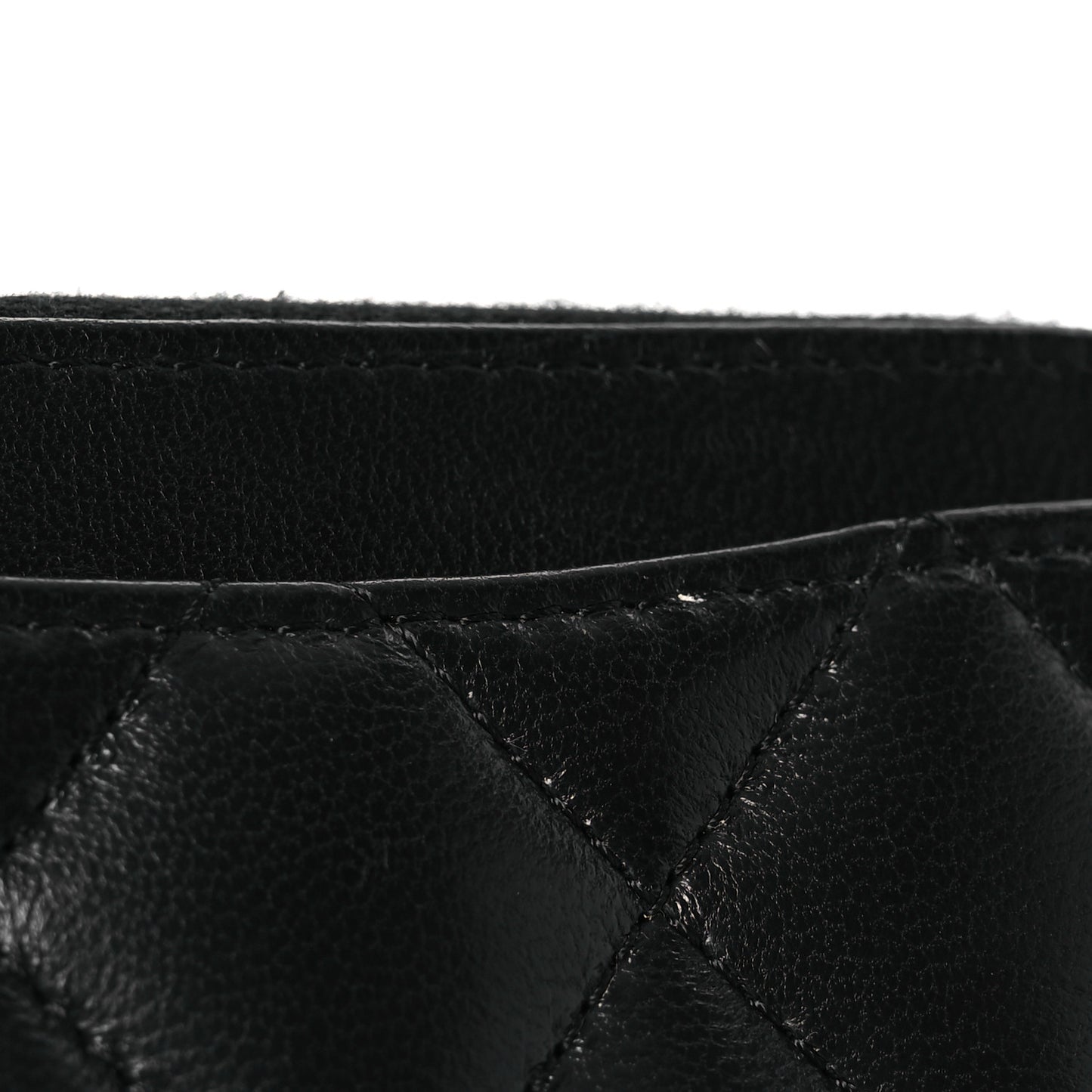 Lambskin Quilted Zip Coin Purse Black