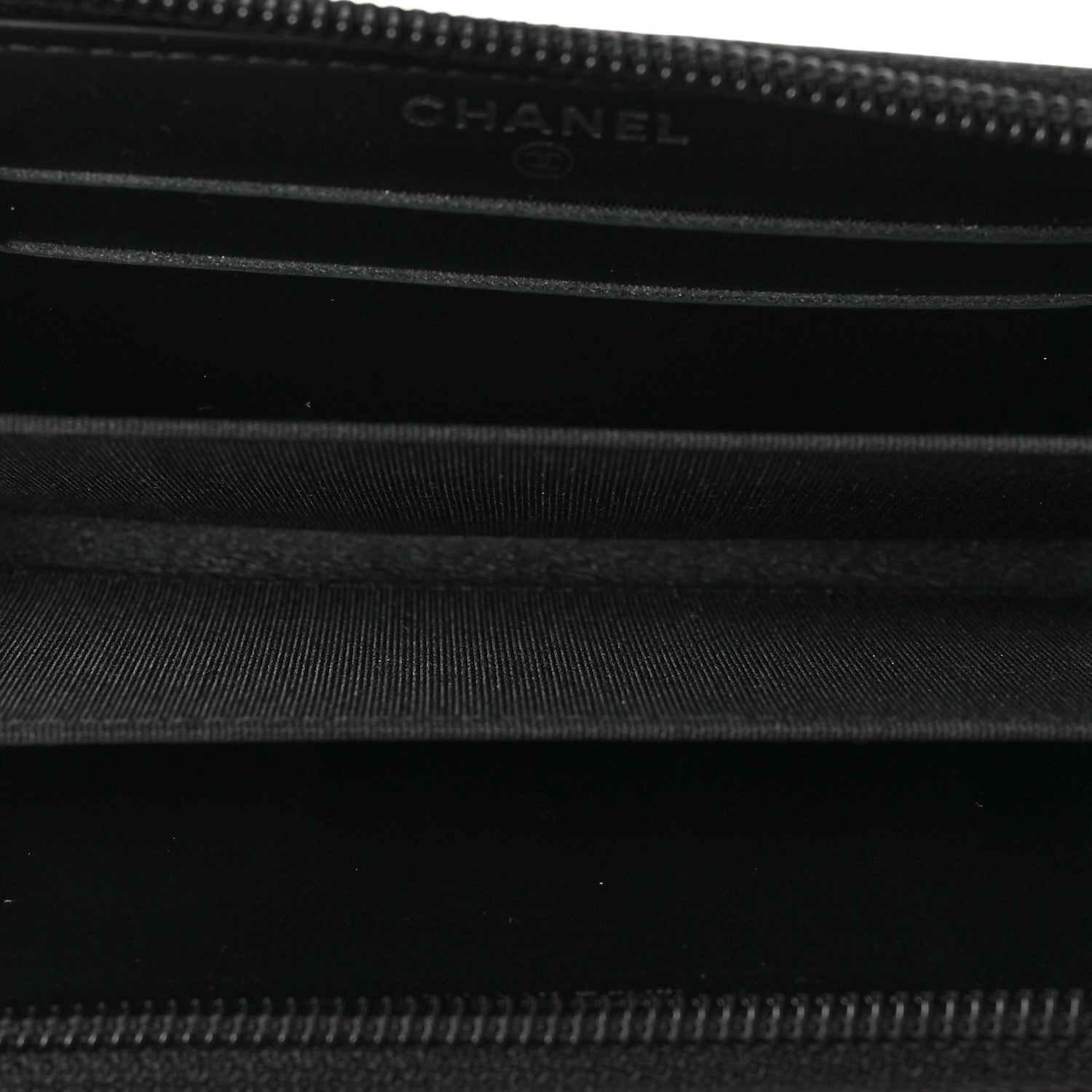 Chanel Distressed Patent Quilted Small Boy Zip Around Wallet Black 5 of 10