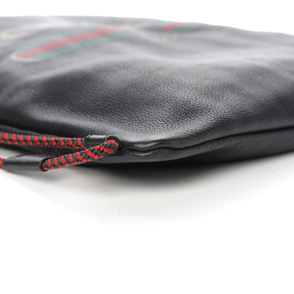 Gucci Calfskin Logo Drawstring Backpack Black 10 of 11