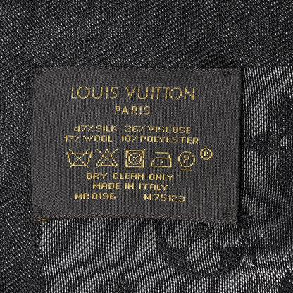 Louis Vuitton Silk Lurex Wool Monogram Shine Shawl Black 4 of 6