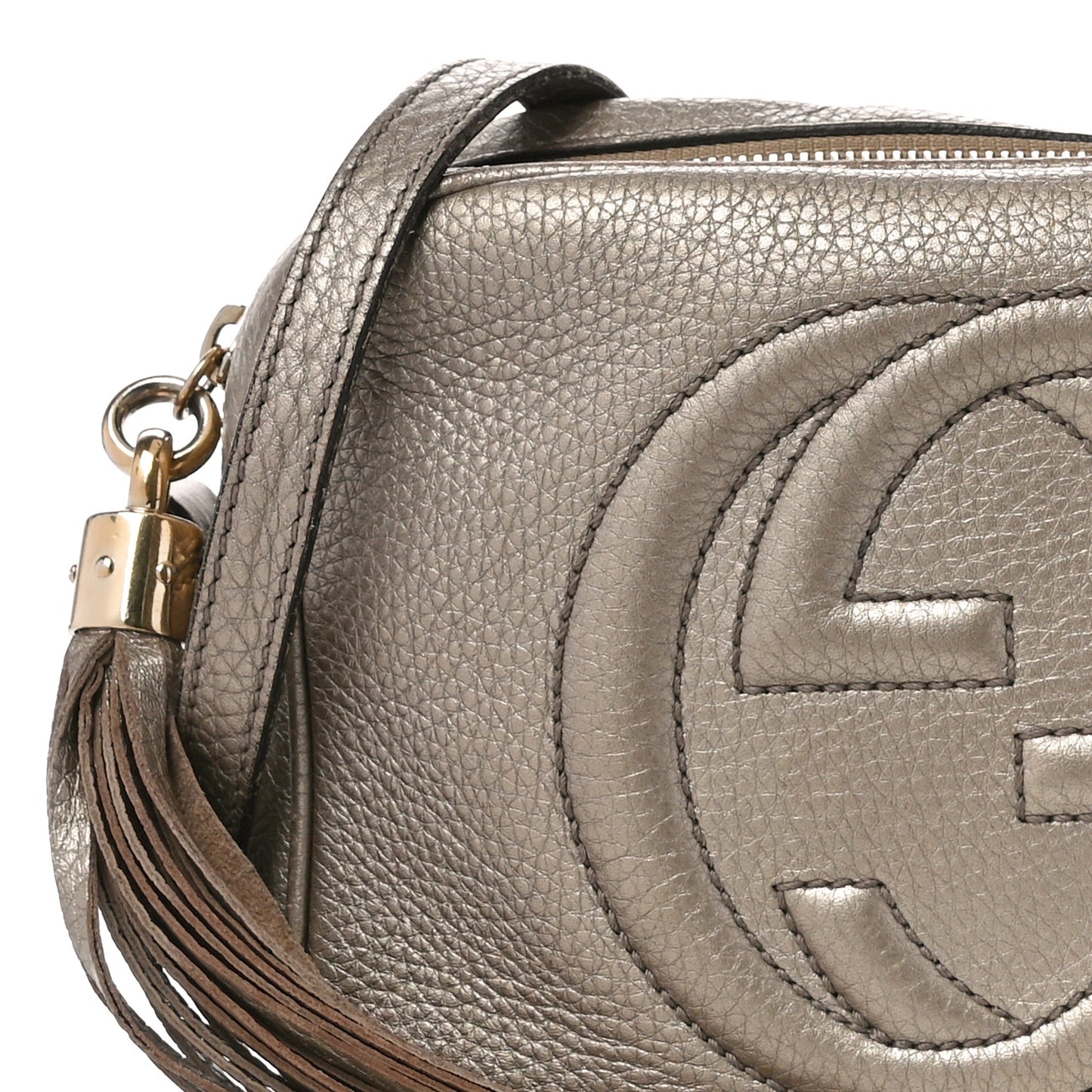 Metallic Cellarius Calfskin Small Soho Disco Bag Sasso