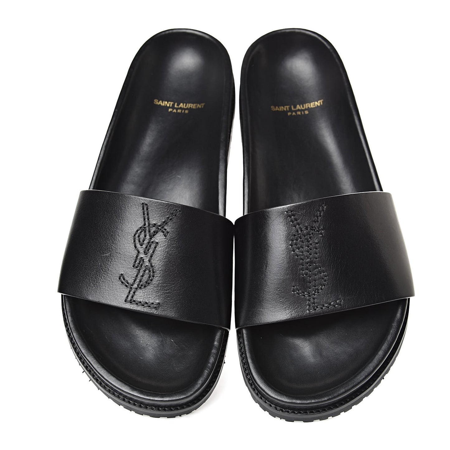 Calfskin Monogram Womens Jimmy Joan Slide Sandals 39 Black