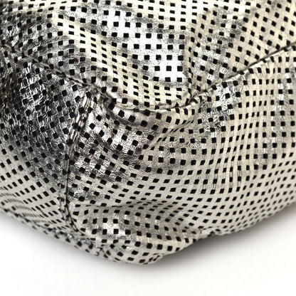 Chanel Metallic Glazed Calfskin Perforated Medium Rodeo Drive Tote Silver 10 of 14