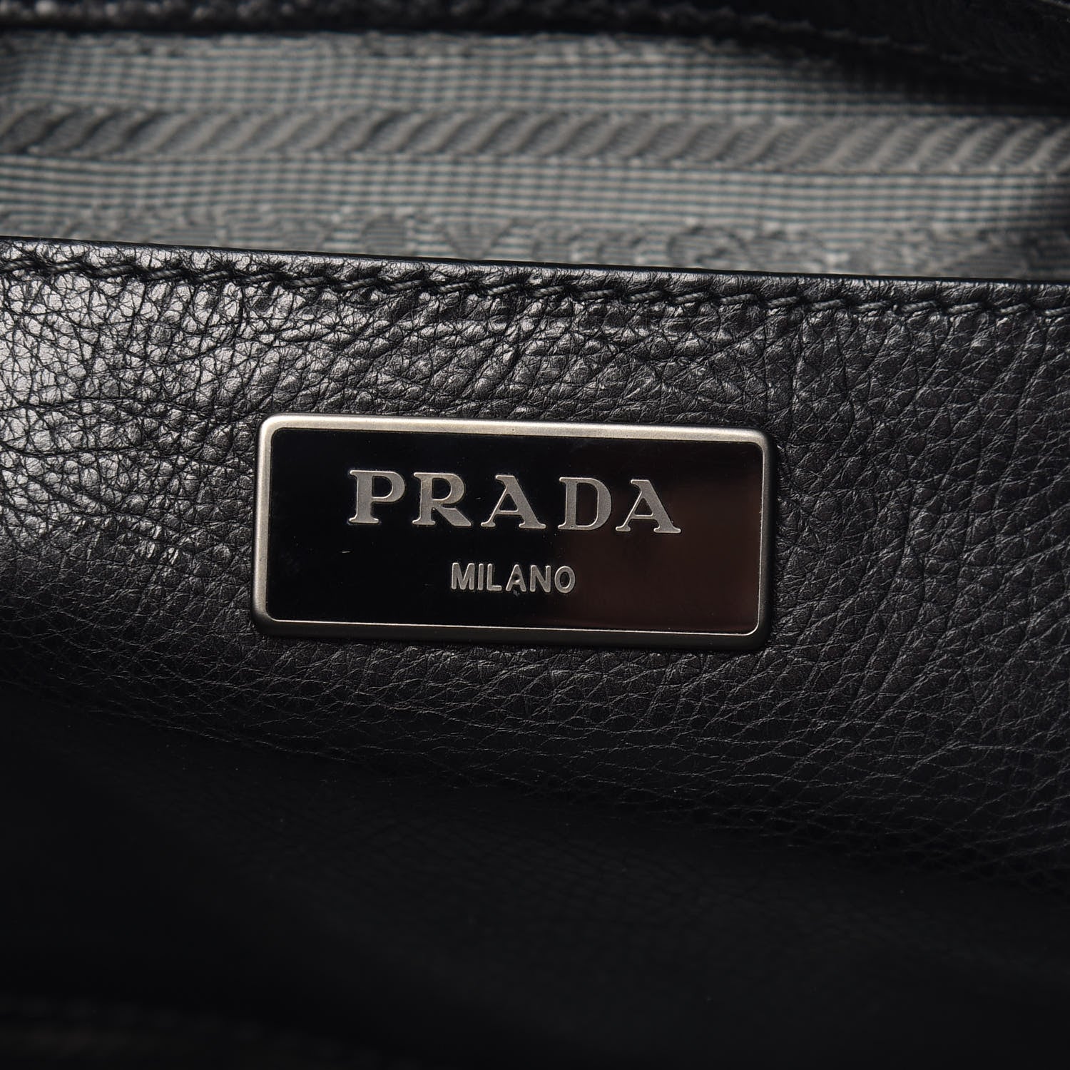 Prada Glace Calf Twin Pocket Tote Black 6 of 11