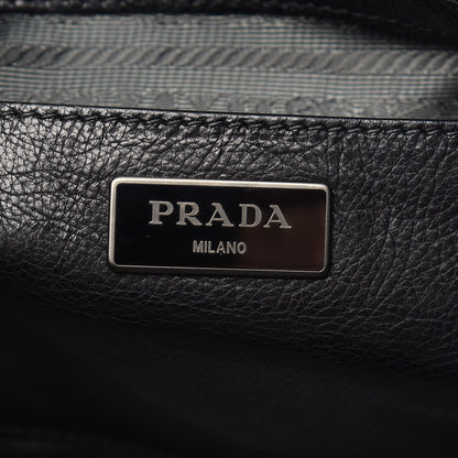Prada Glace Calf Twin Pocket Tote Black 6 of 11