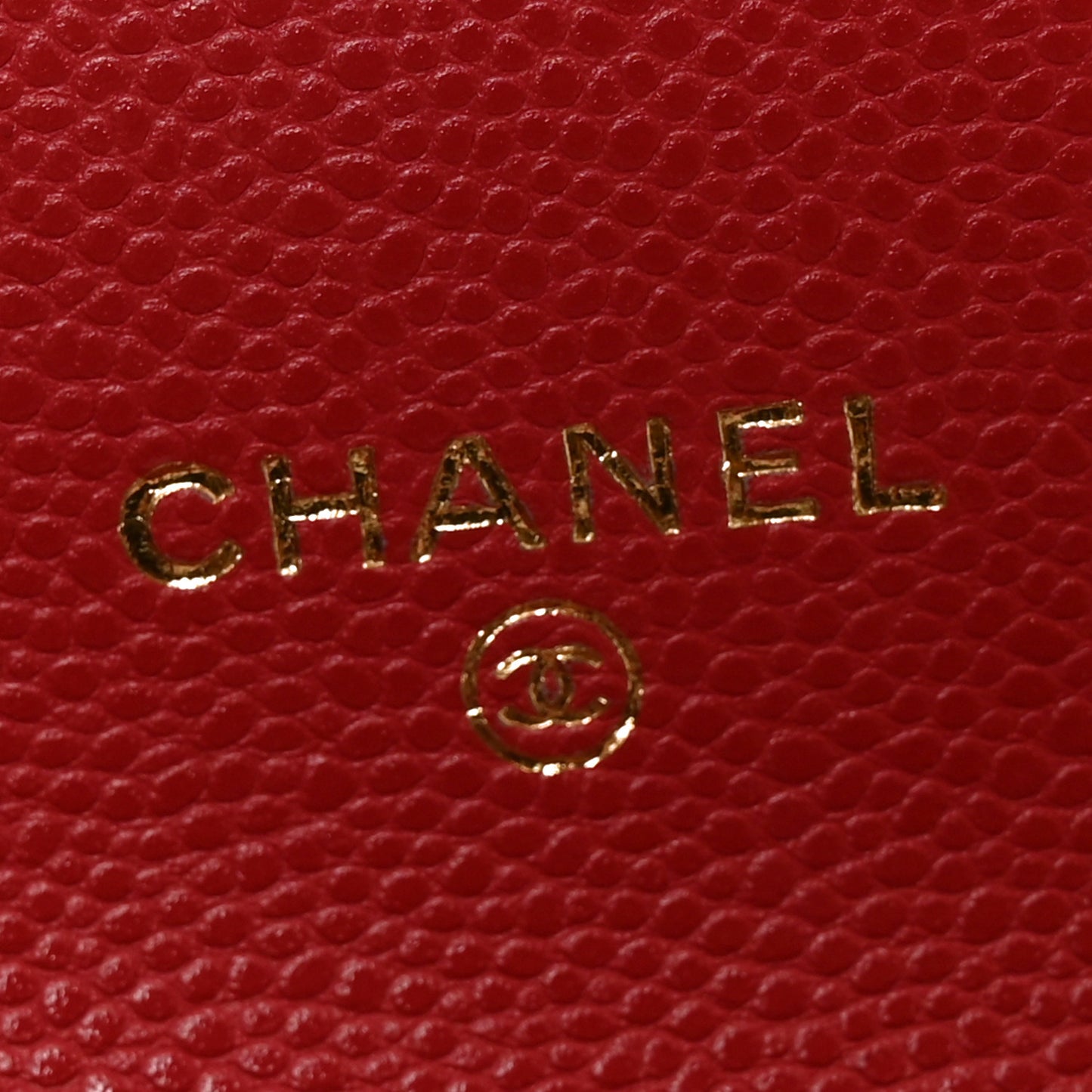 Caviar Quilted Flap Card Holder Wallet Red