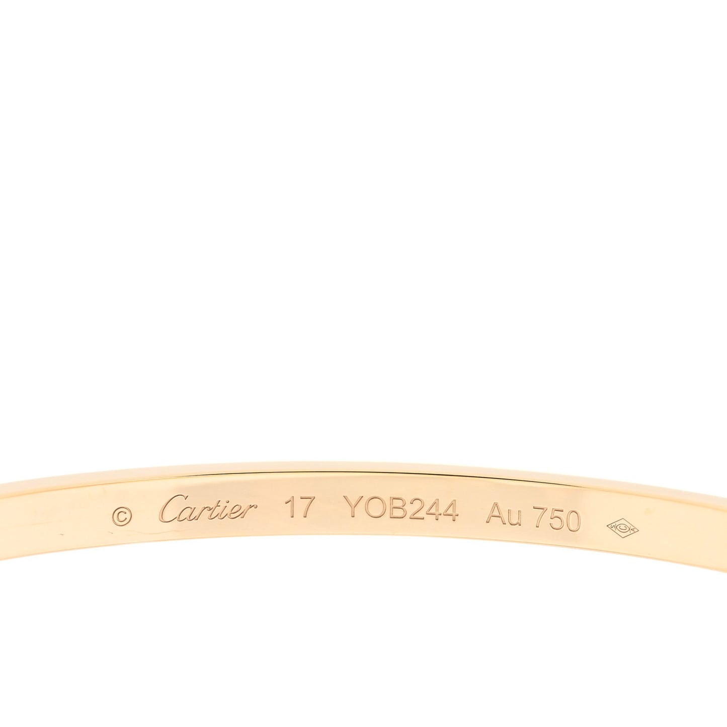 18K Yellow Gold Small LOVE Bracelet 17