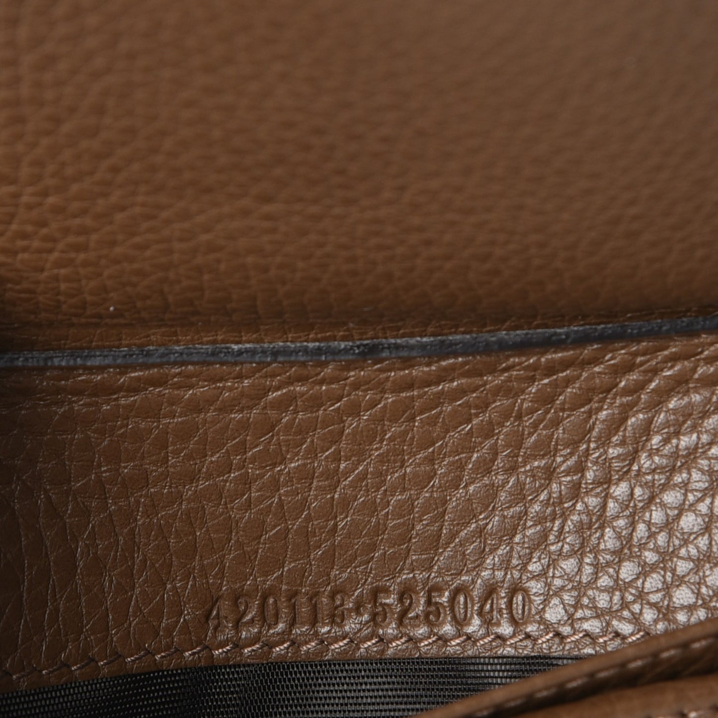 Pebbled Calfskin Zip Around Wallet Maple Brown