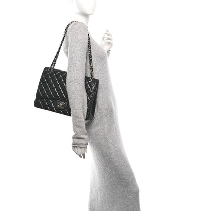 Chanel Lambskin Quilted Maxi Double Flap Black 2 of 11