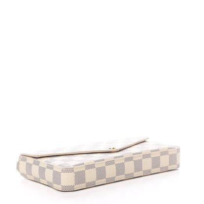 Louis Vuitton Damier Azur Pochette Felicie Chain Wallet Rose Ballerine 5 of 11