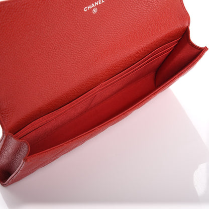 Chanel Caviar Quilted Travel Wallet Red 8 of 10
