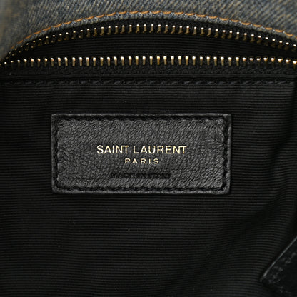 Saint Laurent Denim Quilted Small Loulou Puffer Monogram Chain Satchel Blue Cinnamon 7 of 11