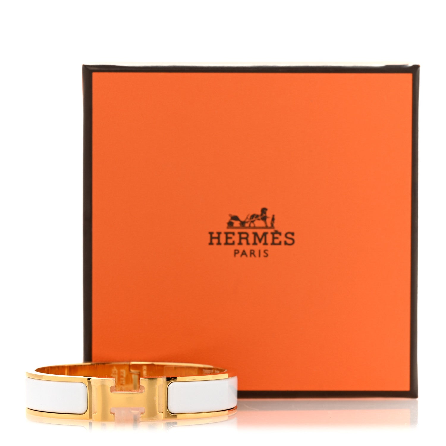 Hermes Enamel Narrow Clic Clac H Bracelet PM White 5 of 5
