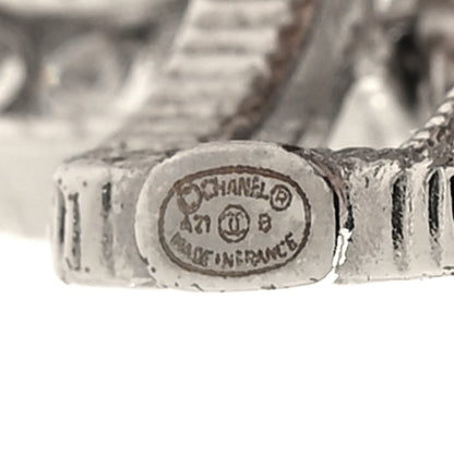 Chanel Crystal CC Drop Earrings Silver 4 of 4