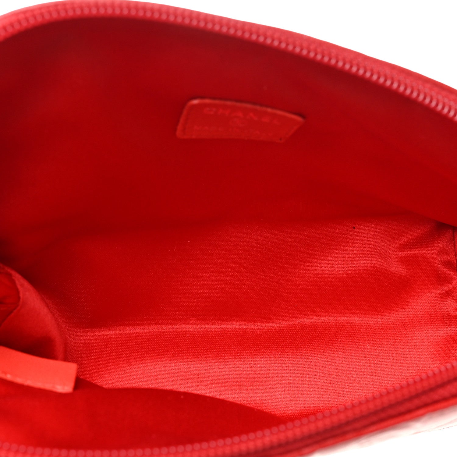 Chanel Lambskin Camellia Embossed Cosmetic Case Red 5 of 9