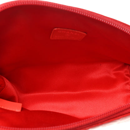 Chanel Lambskin Camellia Embossed Cosmetic Case Red 5 of 9