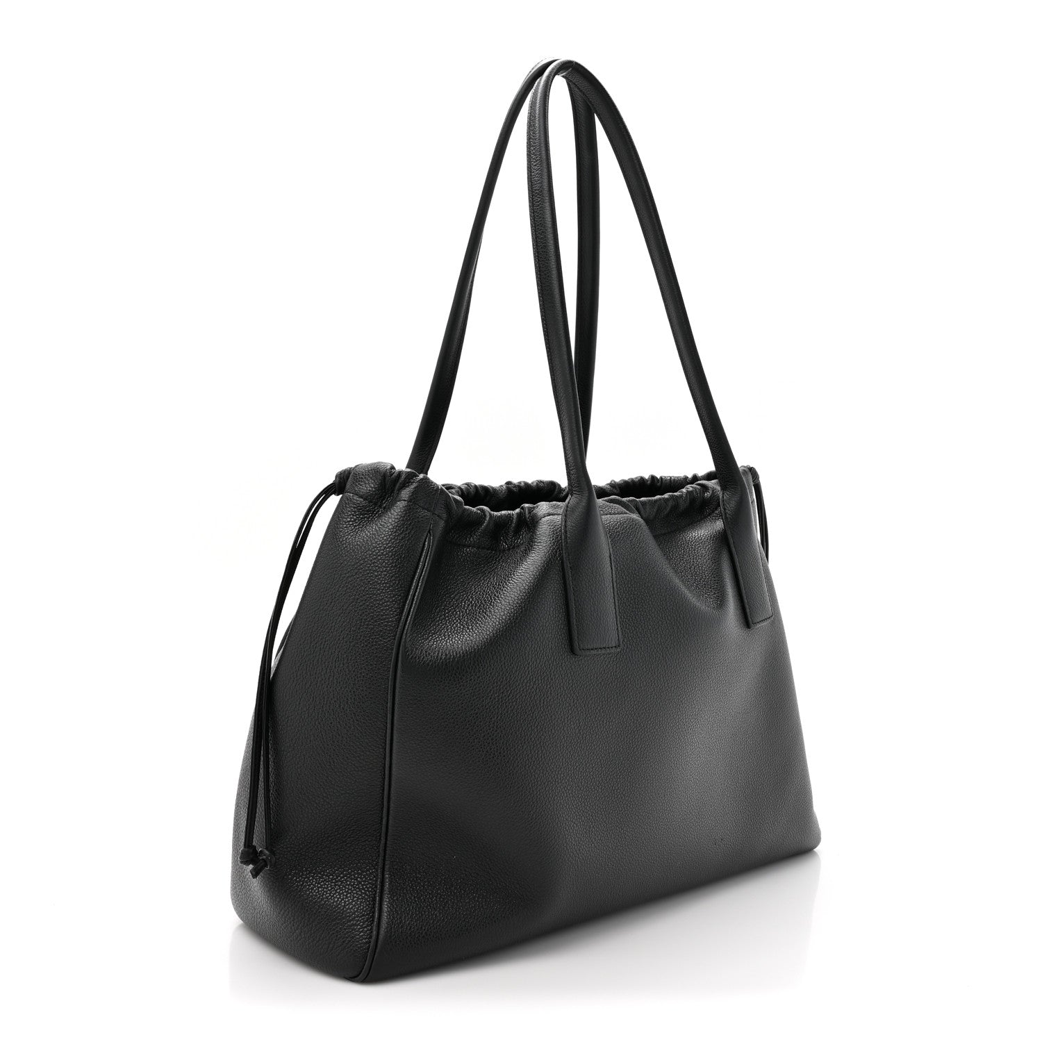 Celine Smooth Calfskin Cuir Triomphe Cabas Drawstring Black 3 of 13
