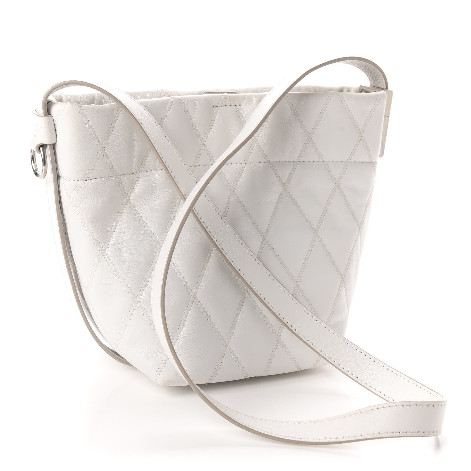 Givenchy Lambskin Quilted Mini GV Bucket Bag White 3 of 11
