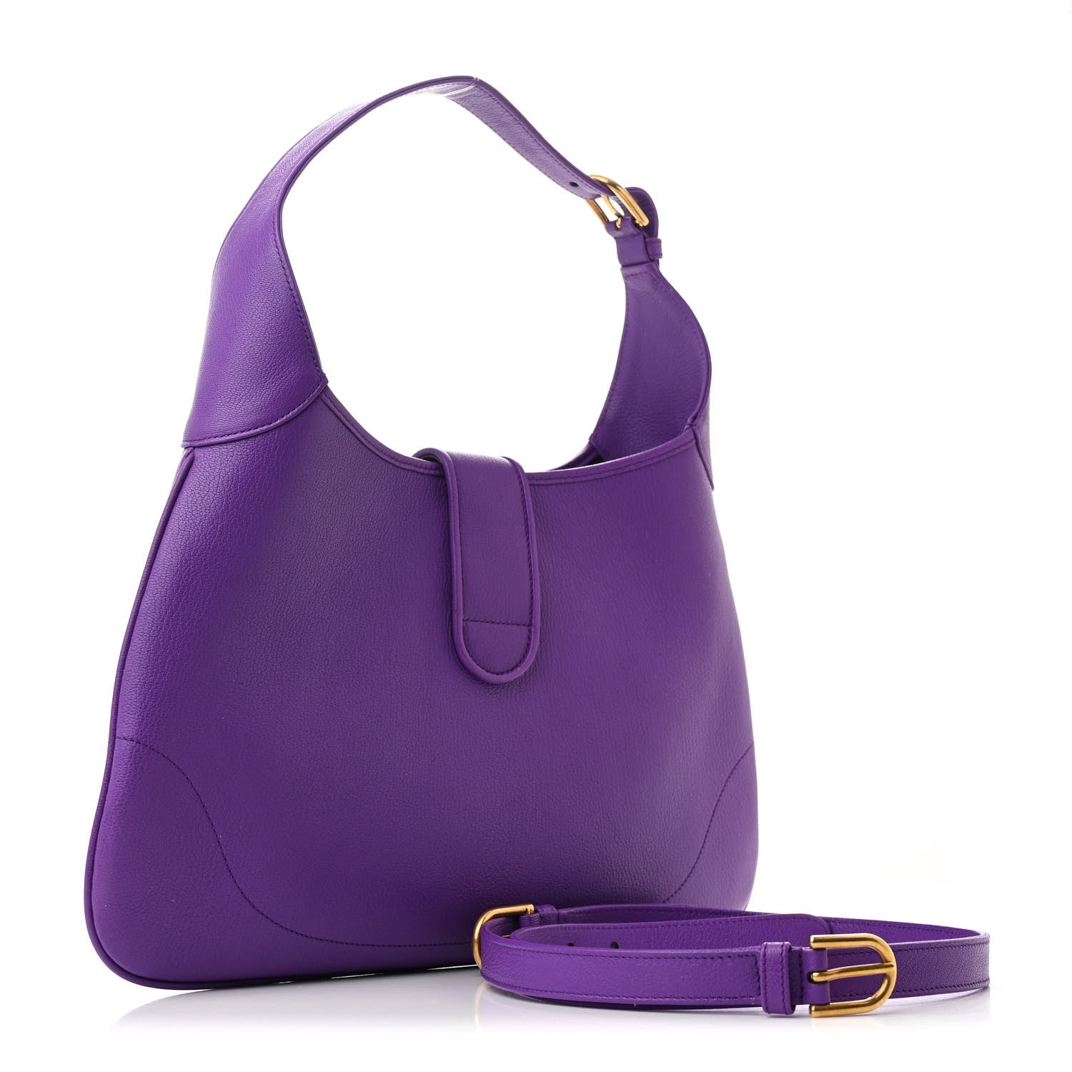 Gucci Goatskin Medium Aphrodite Shoulder Bag Shine Purple 3 of 10