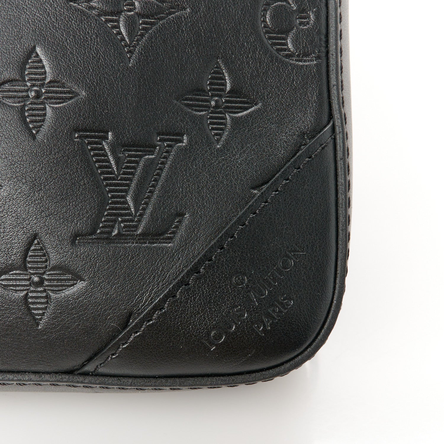 Louis Vuitton Calfskin Monogram Shadow Duo Messenger Black 8 of 12