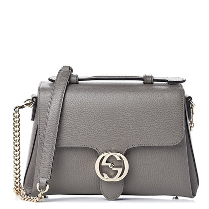 Gucci Dollar Calfskin Interlocking G Top Handle Shoulder Bag Loess 1 of 11