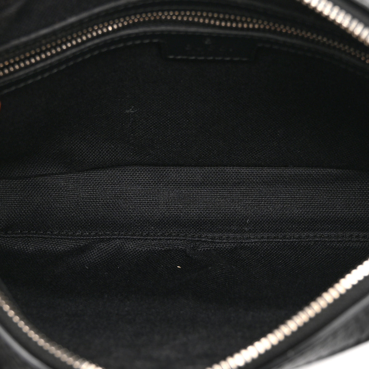 Gucci GG Supreme Monogram Azalea Calfskin Retro Interlocking G Wristlet Shoulder Bag Black 5 of 10