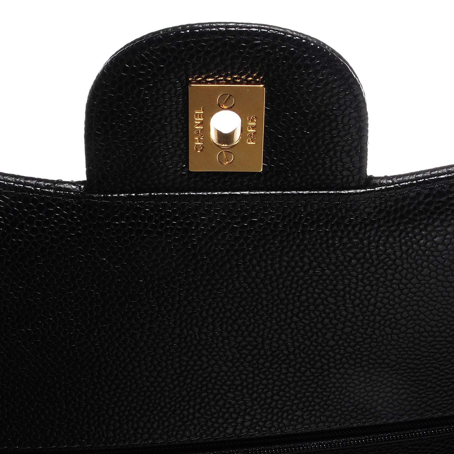 Caviar Quilted Jumbo Double Flap Black