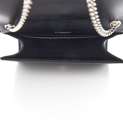 Saint Laurent Grain De Poudre Small Monogram Kate Satchel Black 5 of 9