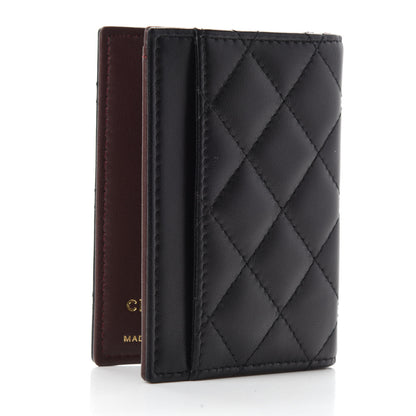 Chanel Lambskin Quilted Card Holder Wallet Black 3 of 8