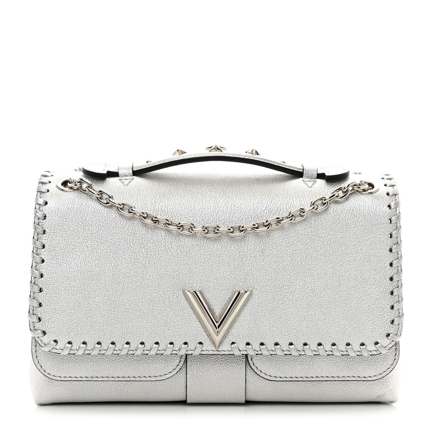Cuir Plume Ecume Very Chain Bag Argent