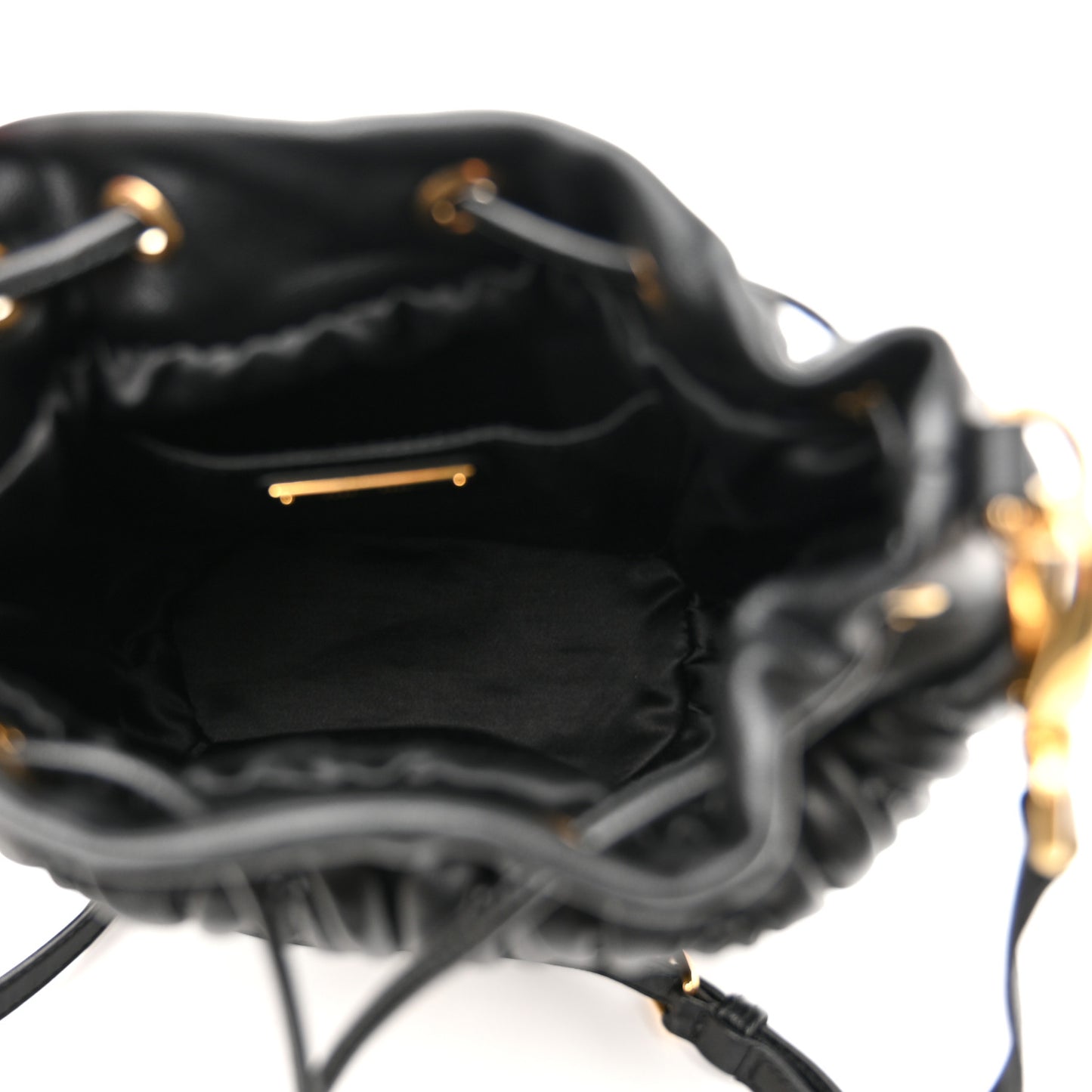 Nappa Matelasse Small Bucket Bag Black