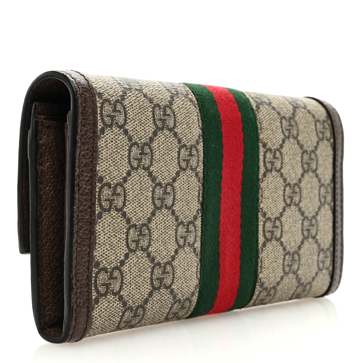 Gucci GG Supreme Monogram Web Ophidia Continental Wallet Brown 3 of 6
