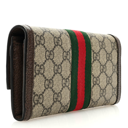 Gucci GG Supreme Monogram Web Ophidia Continental Wallet Brown 3 of 6