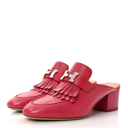 Hermes Goatskin Tuileries Mules 38 Rouge Azalee 3 of 9