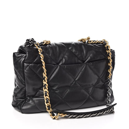 Chanel Lambskin Quilted Maxi 19 Flap Black 3 of 10
