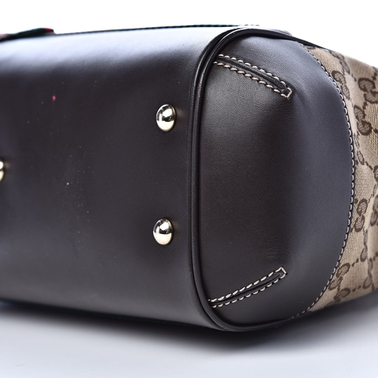 Monogram Web Mayfair Top Handle Satchel Dark Brown