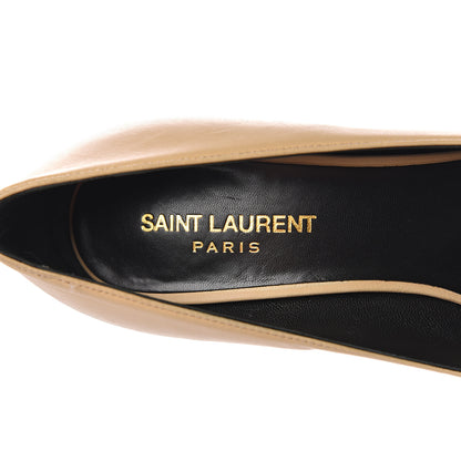 Saint Laurent Mat Glossy Nappa Cap Toe Paris 105 Pumps 37 Nude Powder Black 6 of 11