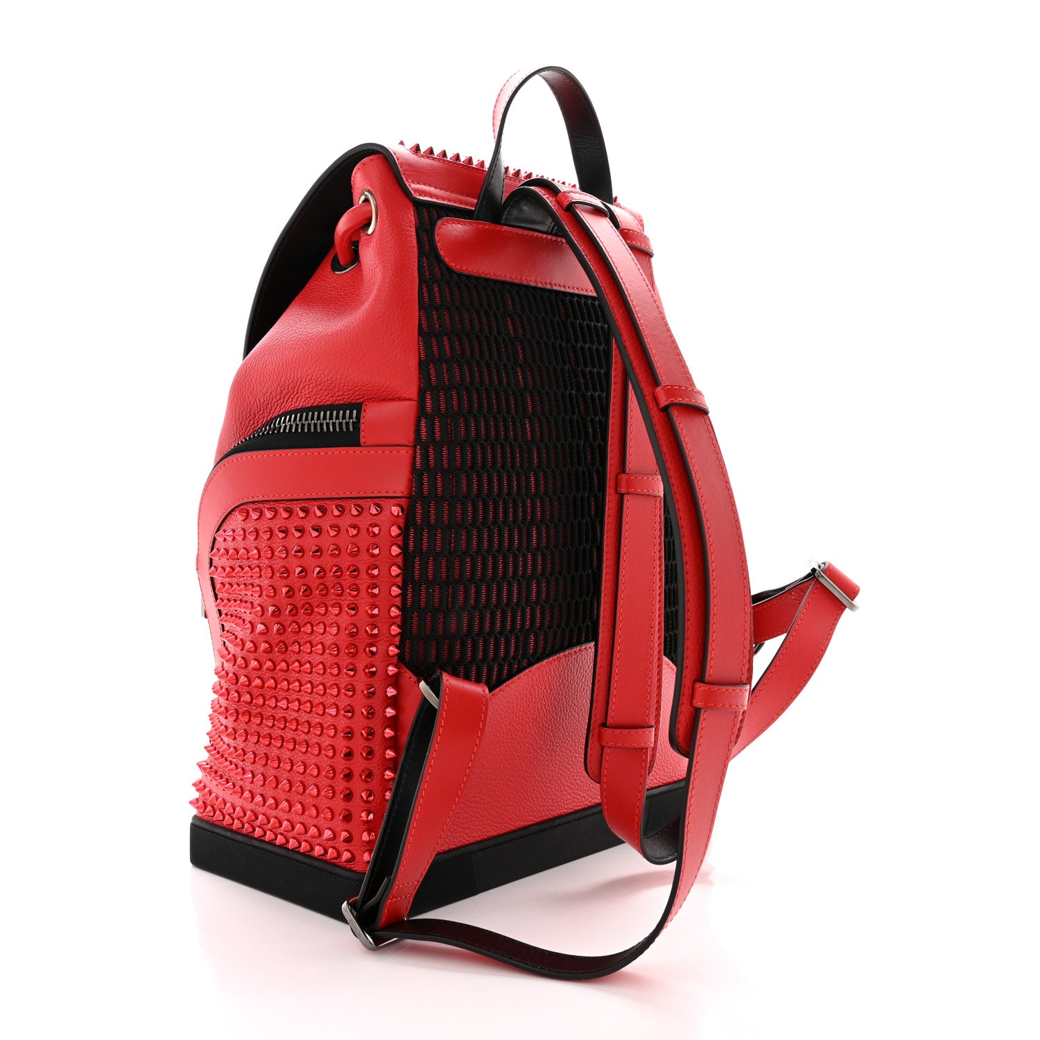 Christian Louboutin Calfskin Spiked Explorafunk Backpack Red 3 of 10