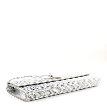 Bottega Veneta Nappa Crystal Long Andiamo Top Handle Clutch White 4 of 8