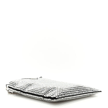 Prada Satin Crystal Metal Triangle Logo Chain Crossbody Handbag Cristal 4 of 8