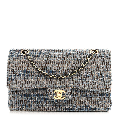 Chanel Tweed Medium Double Flap Blue Multicolor 1 of 16