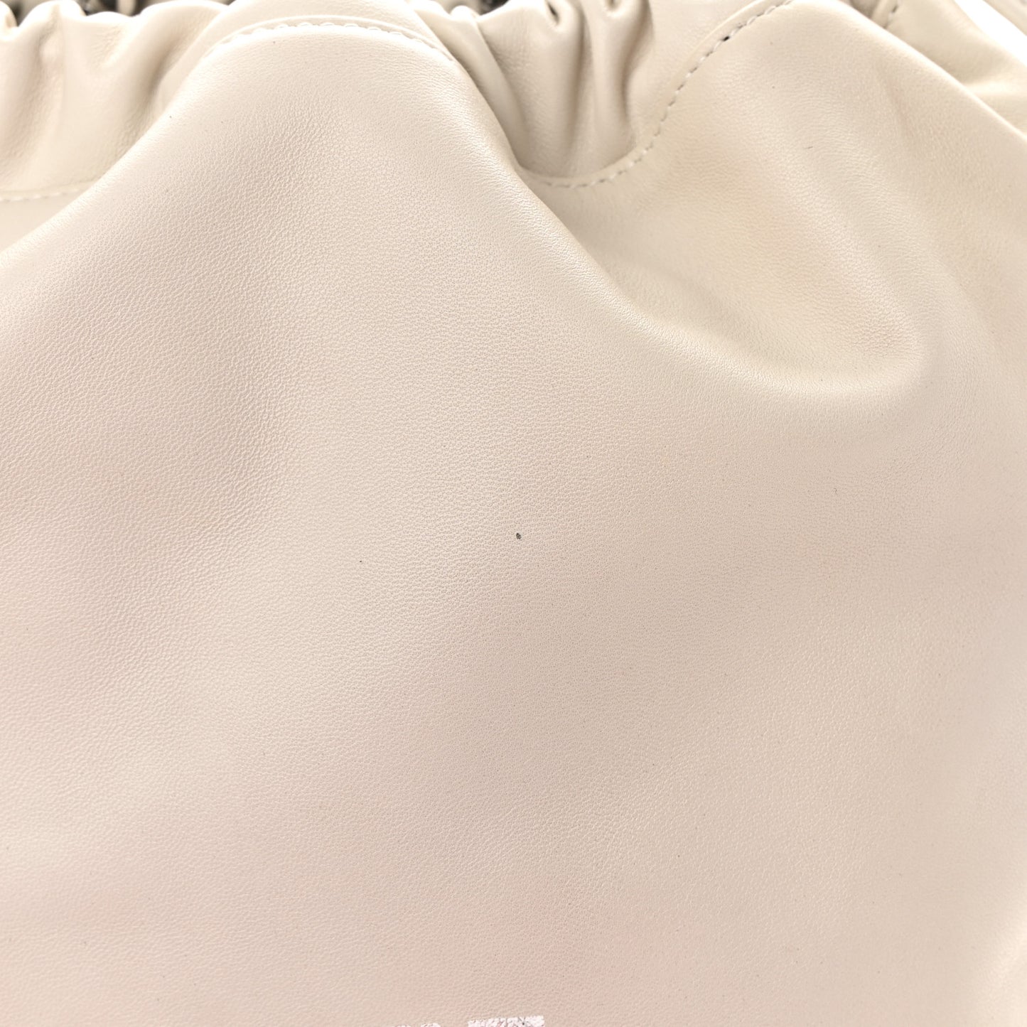 Lambskin Teddy Drawstring Bag Crema Soft