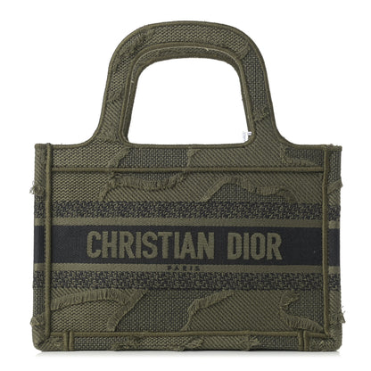 Christian Dior Canvas Embroidered Camouflage Mini Book Tote Green 1 of 11