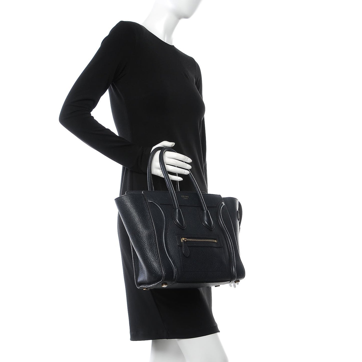 Drummed Calfskin Micro Luggage Black